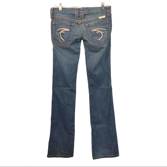 low rise blue jeans